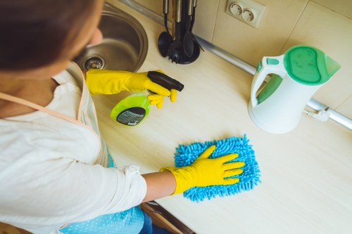 Furniture and household items being cleared from a Notting Hill flat