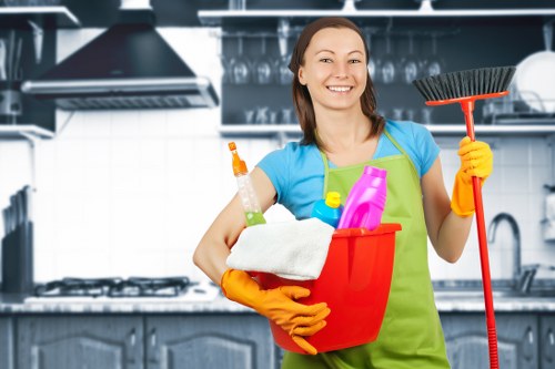Cleaner discussing service details and booking confirmation