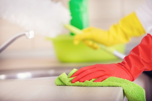 Professional cleaners working in a Notting Hill property